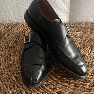 Allen Edmonds Thayer Black Leather Size 11 Medium Mens Shoes. Monk Strap.